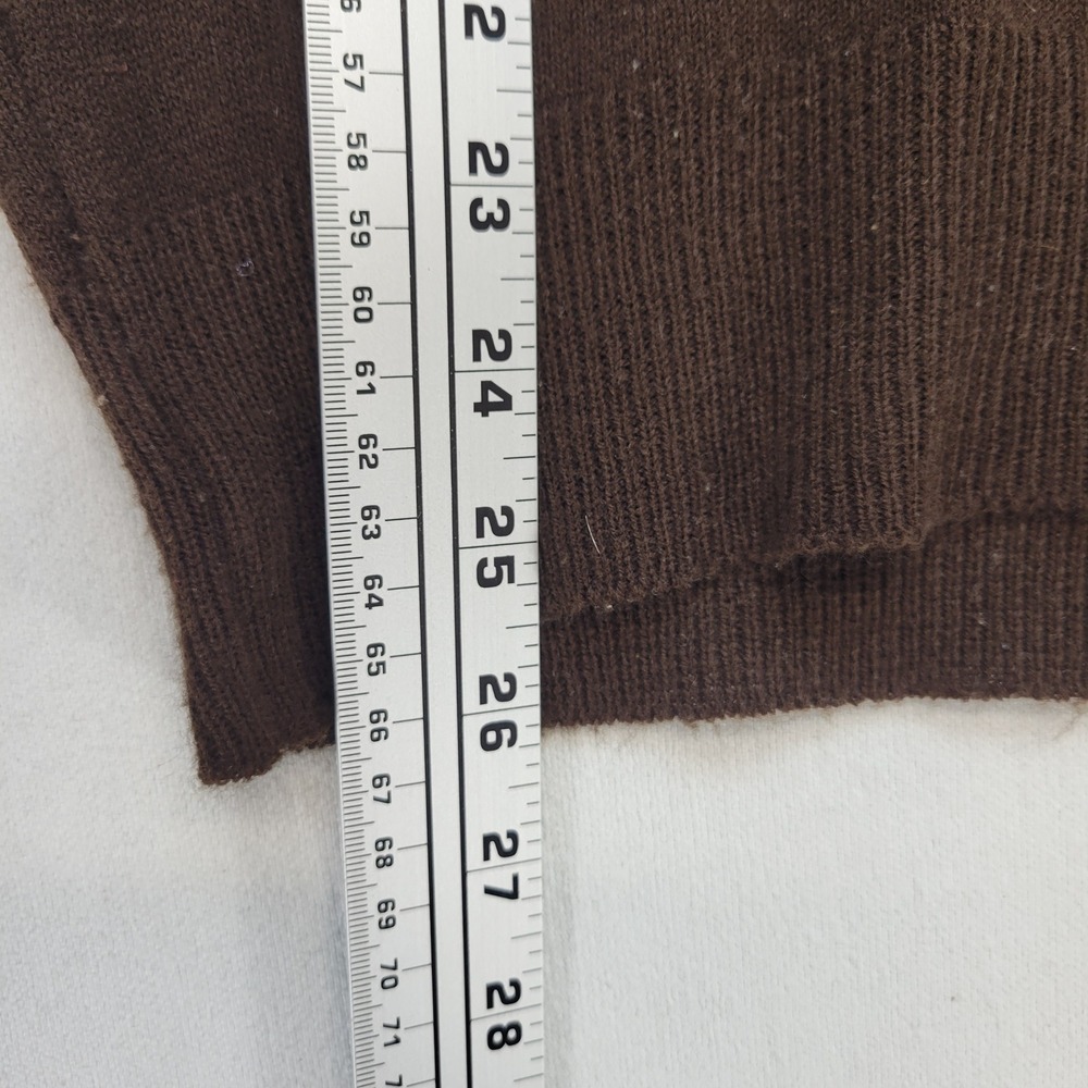 KP Sweater Vest Mens M Brown V-Neck Knit Solid Classic Layering Made in‎ Poland - Picture 7 of 8